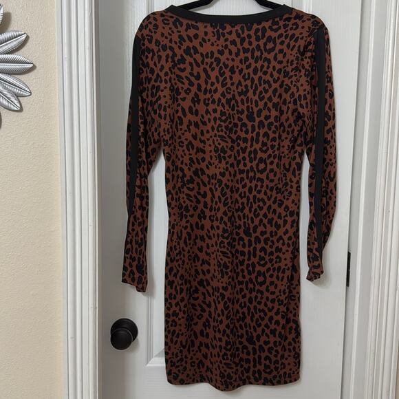 Redsky animal print cheetah leopard print long sleeve dress size L - Picture 3 of 4